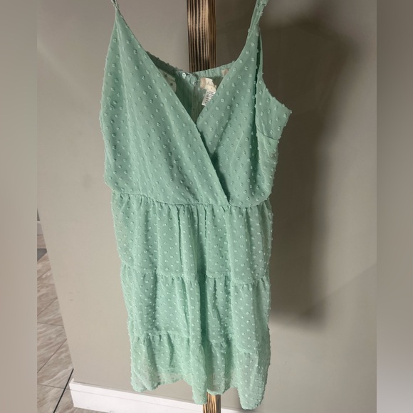 Altarโd State Mint Green Swiss Dot Tiered Dress โ Size XL - Picture 3 of 8